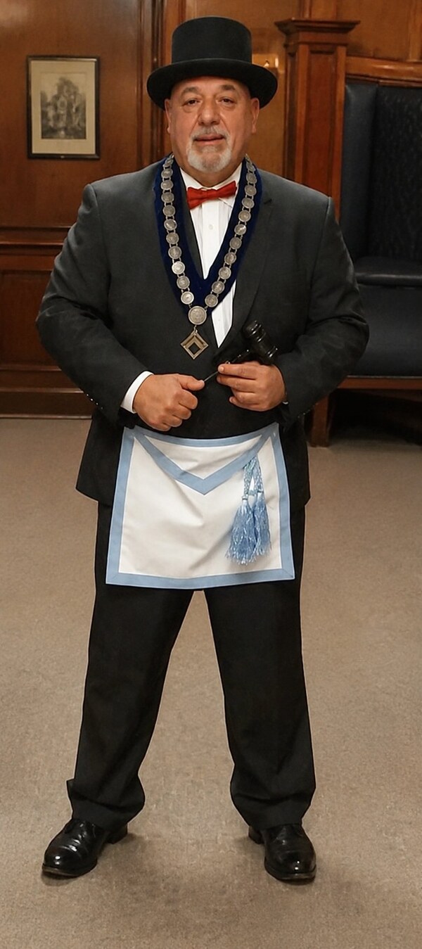 RW Theodore Charalambous, Worshipful Master of Alpine Tilden Tenakill Lodge No. 77, in regalia